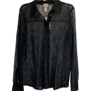 Women’s Chino’s Black Lace Shirt, long sleeves NWT